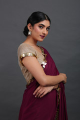 Maroon Saree With Gold Blouseuntitled (7 of 11)